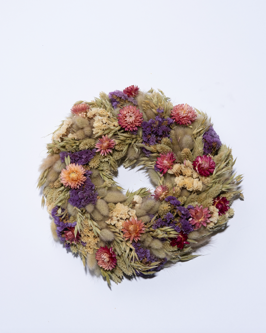 Dried flower wreath