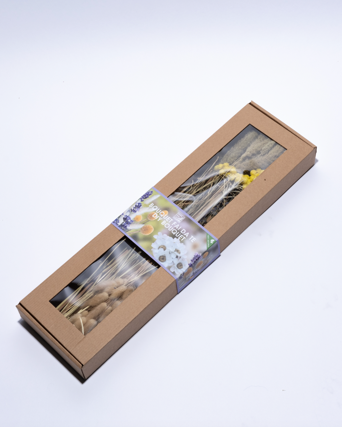 DIY dried flower kit box with lavender, bunny tails and wheat